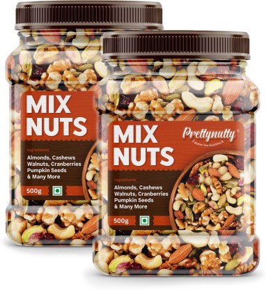 Prettynutty Healthy Nutmix |Mixed Dryfruits |Source of Vitamin and Minerals-Combo  (2 x 500 g)