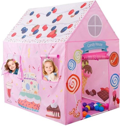 PRAYOMA ENTERPRISE Jumbo Size Happy Birthday Kids Play Tent House for 10 Year Old Girls and Boys  (Pink)