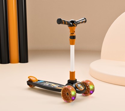 Miss & Chief Spartan Rocket - 3 Wheel Kick Scooter,Foldable with LED Wheels,Adjustable Height  (Black)