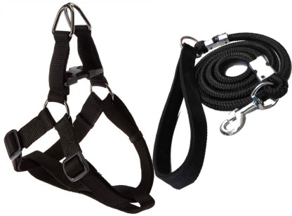 SENAPATI Dog Belts Neck Collar and Leash Set (Waterproof, Medium, Leash Size 1.5M-2M) Dog Harness & Leash  (25 - 35 cm, Black)