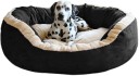 Hiputee Soft Velvet Reversible Round Black Dog/Cat/Pet Bed Small S Pet Bed  (Black)