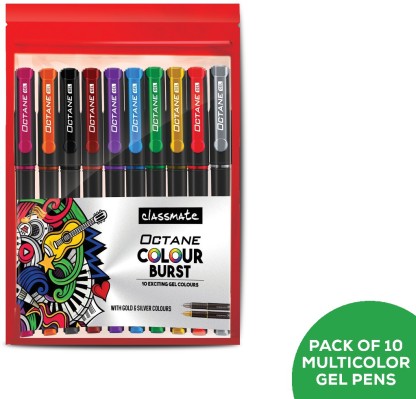 Classmate Octane Colourburst Gel Pen Gel Pen  (Pack of 10)