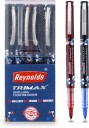 Reynolds Trimax Pens Pouch - Blue, Black & Red Gel Pen  (Pack of 5, Multicolor)