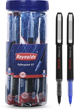 Reynolds R7 Roller Ball Pen  (Pack of 10, Ink Color - Blue)