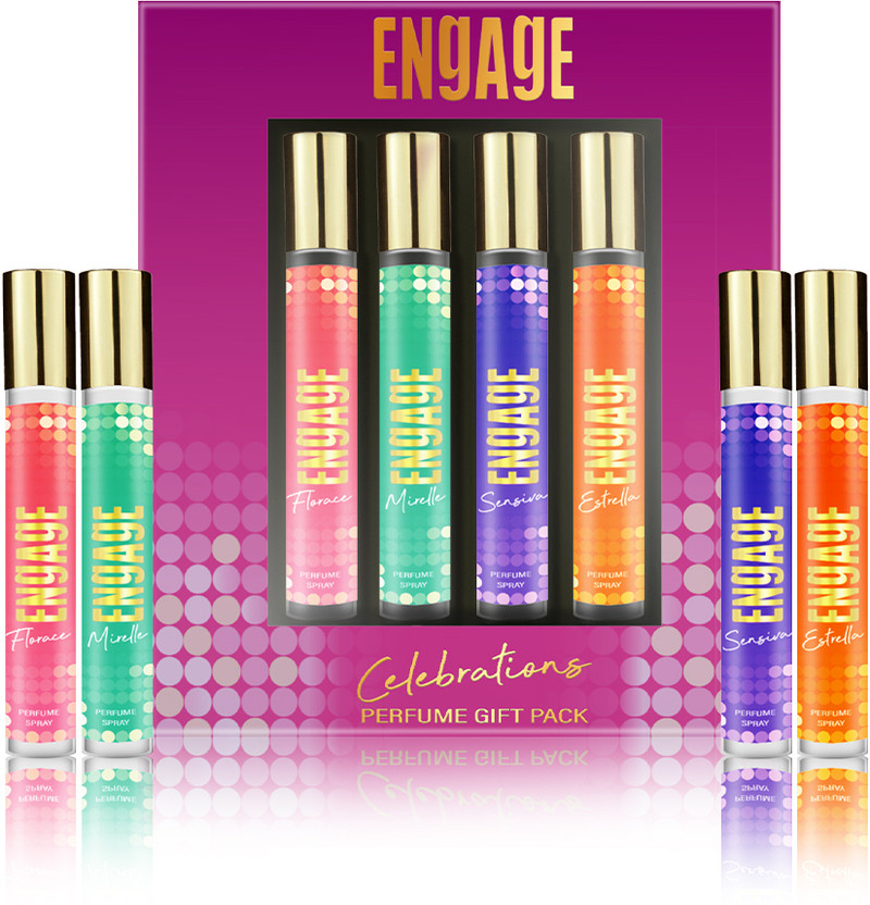 Engage Gift Set Celebrations Perfume Spray, Long Lasting Wedding Hamper by ITC (25mlx4) Perfume  -  100 ml (For Women)