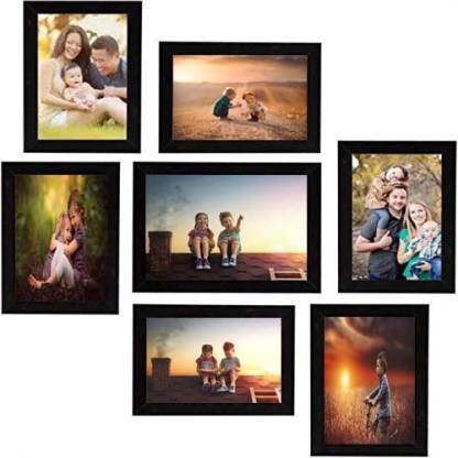 BLFR Wood Photo Frame  (Black, 7 Photo(s))