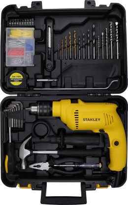 STANLEY SDH600KP-IN DIY 13 mm Hammer Drill Machine and Power & Hand Tool Kit  (120 Tools)