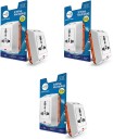 Wipro North West 3 Way Multiplug_3 Three Pin Plug  (White)