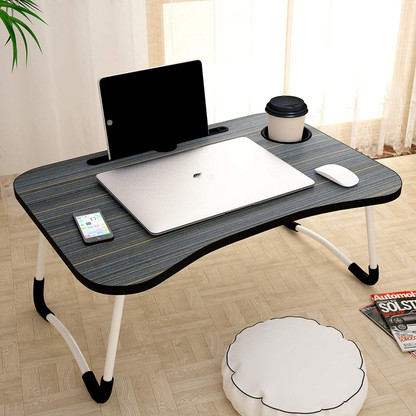 kepler Wood Portable Laptop Table  (Finish Color - Black, Pre Assembled)