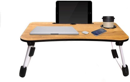 Sellzie Wood Portable Laptop Table  (Finish Color - BLACK WITH DESIGNER STRIPS, Pre Assembled)