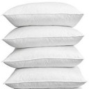 WILD MINT Microfibre Solid Sleeping Pillow Pack of 4  (White)