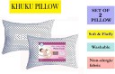 KHUKU Microfibre, Polyester Fibre, Cotton Abstract Sleeping Pillow Pack of 2  (White)