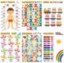 Alphabets, Numbers, Weekdays, Colours, Months, Body Parts Educational Posters/Charts for Preschool Kids, Learning Toy for Toddler Paper Print  (18 inch X 12 inch)