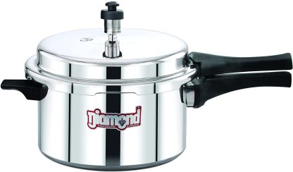 BMS Lifestyle Aluminium Pressure Cooker with Outer Lid, 5 Litres, Silver 5 L Induction Bottom Pressure Cooker & Pressure Pan  (Aluminium)