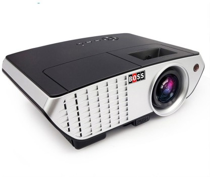 BOSS S3 300 Lumens [2019 Upgraded] Mini Projector- 50,000 Hours LED Projector, Compatible with HDMI/VGA/AV (3000 lm / Remote Controller) Portable Projector  (Black)