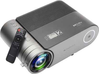 ZEBRONICS Zeb-PixaPlay 12 (3000 lm / 1 Speaker / Remote Controller) Projector  (Black)