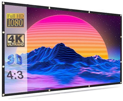 MOIZ 82 inch Projector Screen,4K HD Portable Video Projector Screen Foldable Anti-Crease Indoor Outdoor Projection Screen for Home, Office, Classroom (72" Inch (W) x 40.5" Inch (H)) Projector Screen (Width 182.88 cm x 104.14 cm Height)