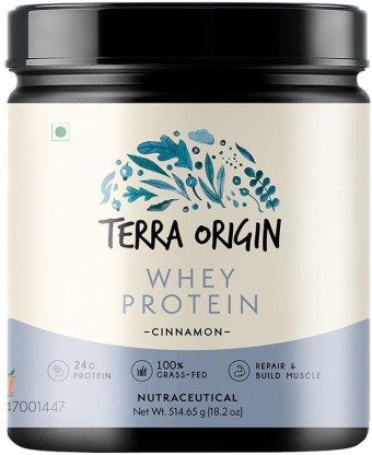 Terra Origin Grass-Fed 514gm Cinnamon Whey Protein, 24 gm Protein, 15 Serving Scoops Whey Protein  (514.65 g, Cinnamon)