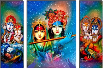Craft Junction Lord Radha Krishna Art Print Design Digital Reprint 12 inch x 18 inch Painting