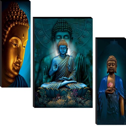 SAF Buddha Set of 3 Digital Reprint 12 inch x 18 inch Painting