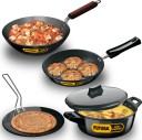 Hawkins Futura 4 Pieces Cookware Set 1- Tava, Frying Pan, Kadhai, CNS Bowl Combo (ASET1) Tawa 26 cm diameter with Lid  (Hard Anodised)