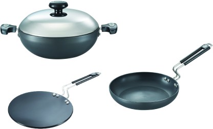 Prestige Hard Anodised Build Your Kitchen Tawa 24 cm diameter with Lid  (Hard Anodised, Non-stick, Induction Bottom)