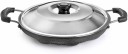 cello Non-Stick 12 Cavity Appam Patra Double Handle Paniarakkal with Lid 1 L capacity 25 cm diameter  (Aluminium, Non-stick)