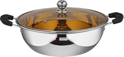 Butterfly Kadhai 24.3 cm diameter with Lid 2 L capacity  (Stainless Steel)