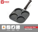 iVBOX Non Stick 4 Cavity Hard stone Outer Coating Uthappam Maker/Appam Patra NA Pan 18 cm diameter 0.9 L capacity  (Aluminium, Non-stick)