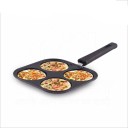 BMS Lifestyle Non Stick Grill Pan Mini Pan Uttapam Tawa Aluminum Multi Snack Maker 4 Cavity, Pancake Pan 18 cm diameter 0.9 L capacity  (Aluminium, Non-stick)