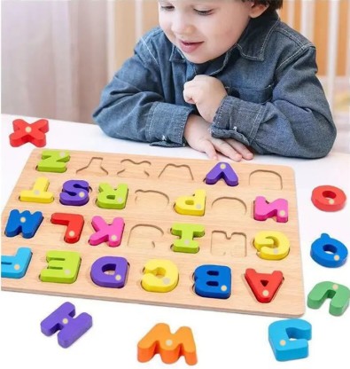 GAMLOID Wooden Educational Creative learning A To Z English Alphabets Board  (27 Pieces)