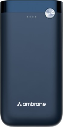 Ambrane 20000 mAh Power Bank (20 W, Quick Charge 3.0, Power Delivery 2.0)  (Blue, Lithium Polymer)