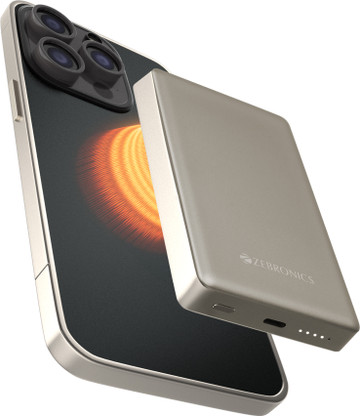 ZEBRONICS 10000 mAh 22.5 W Wireless With MagSafe Nano Power Bank  (White, Lithium Polymer, Fast Charging, Quick Charge 3.0 for Mobile, Tablet)