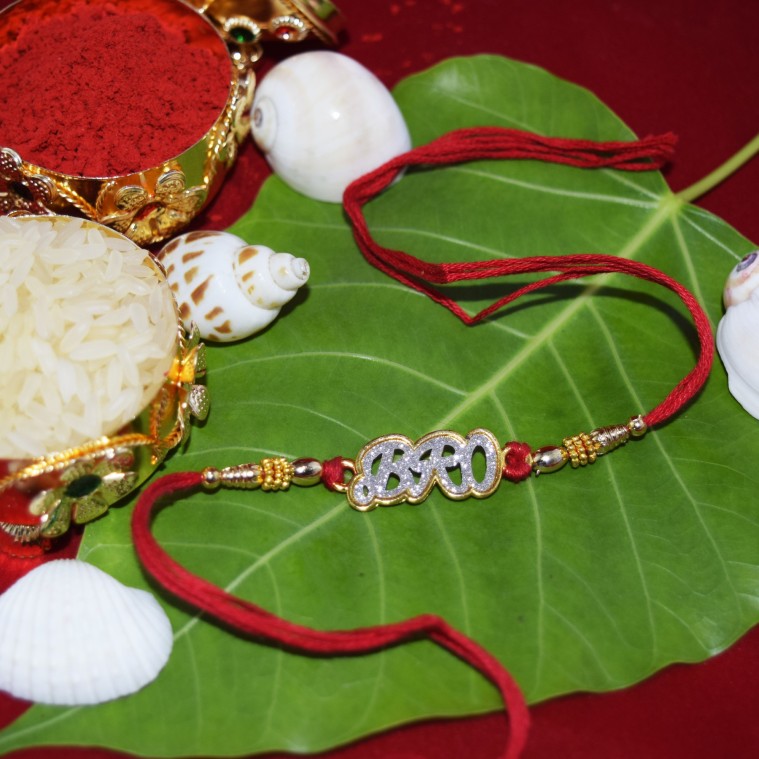 Designer Chawal Roli Pack, Rakhi  Set  (1 RAKHI, 1 chawal roli pack)