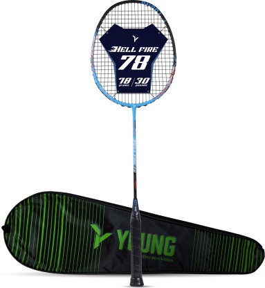 Young Hell Fire 78 (78g, Pro-Grade) Blue, Black Strung Badminton Racquet  (Pack of: 1, 78 g)