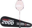 HRX Carbon Force 2000 Red, Grey Strung Badminton Racquet  (Pack of: 1, 82 g)