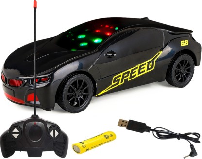 CADDLE & TOES Famous Car Remote Control 3D with LED Lights, Chargeable  (Black)
