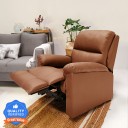 Jordyblue Louis Leatherette Manual Recliner  (Finish Color - Tan, DIY(Do-It-Yourself))