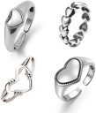 1Piece Metal Vintage Bohemia Finger Rings Antique Silver Carvings for Women. Metal Silver Plated Ring