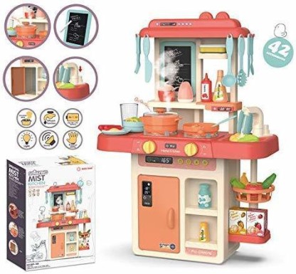Himanshu Tex 42-Piece Kitchen Set, Smoky, Music,Real Water Tap, Actually Fell of Kitchen for Your Kids