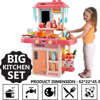 himanshu tex 42-Piece Kitchen Set, Smoky, Music,Real Water Tap, Actually Fell of Kitchen for Your Kids Don,t Miss