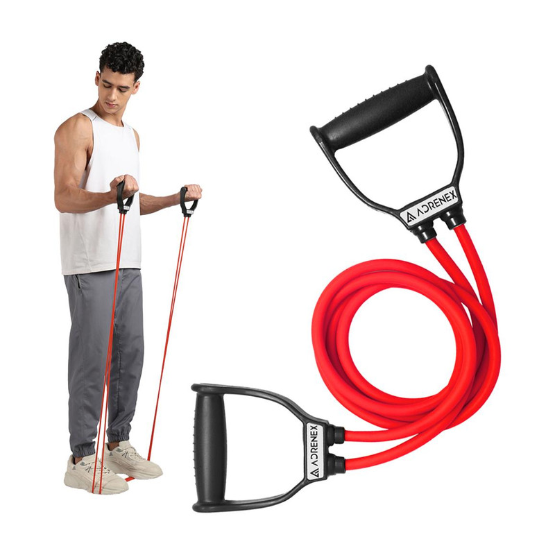 Adrenex Resistance Tube Band with Handles for Strength Training Resistance Tube (Red)
