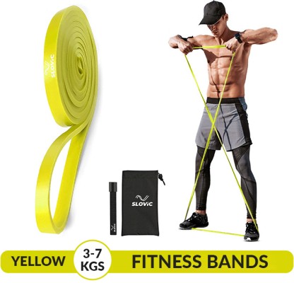SLOVIC Resistance TPE Bands for Workout | Pull Up Band | Loop Band | Heavy Duty Fitness Band  (Yellow, Pack of 1)