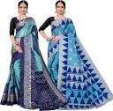 Printed Daily Wear Art Silk Saree  (Pack of 2, Multicolor)