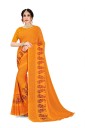 Floral Print Bollywood Georgette, Chiffon Saree  (Yellow)