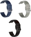 Rapidotzz Pack of 3 20mm Watch Straps Bands Compatible for Amazfit Bip,Bip 2, GTS, GTS 2, Bip U,Galaxy Watch Active 2 Watch Straps (Black,Grey,Blue) Smart Band Strap  (Black, Grey, Blue)