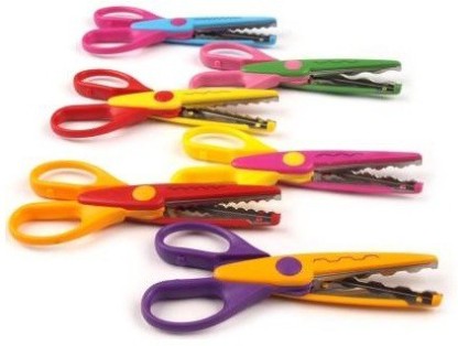 BVM GROUP Set of 6 Zig Zag Scissors (Multicolor) Scissors  (Set of 6, Multicolor)