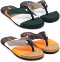 2 Pairs| EVA| Ultralightweight| Premiun| Comfort| All Seasons Trendy|Slippers Flip Flops  (Multicolor 6)
