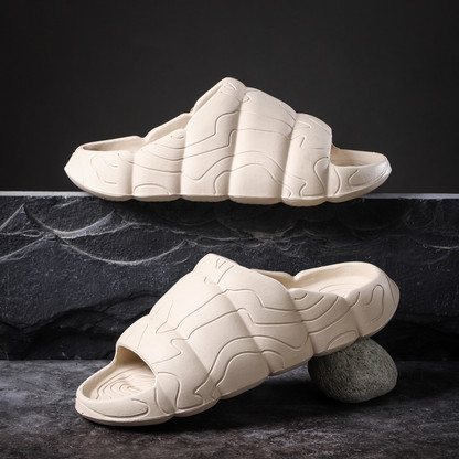 Men Slides  (Beige , 10)