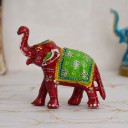 eCraftIndia Decorative Elephant Showpiece Animal Figurines- Multicolor Decorative Showpiece  -  6 cm  (Paper Mache, Red)